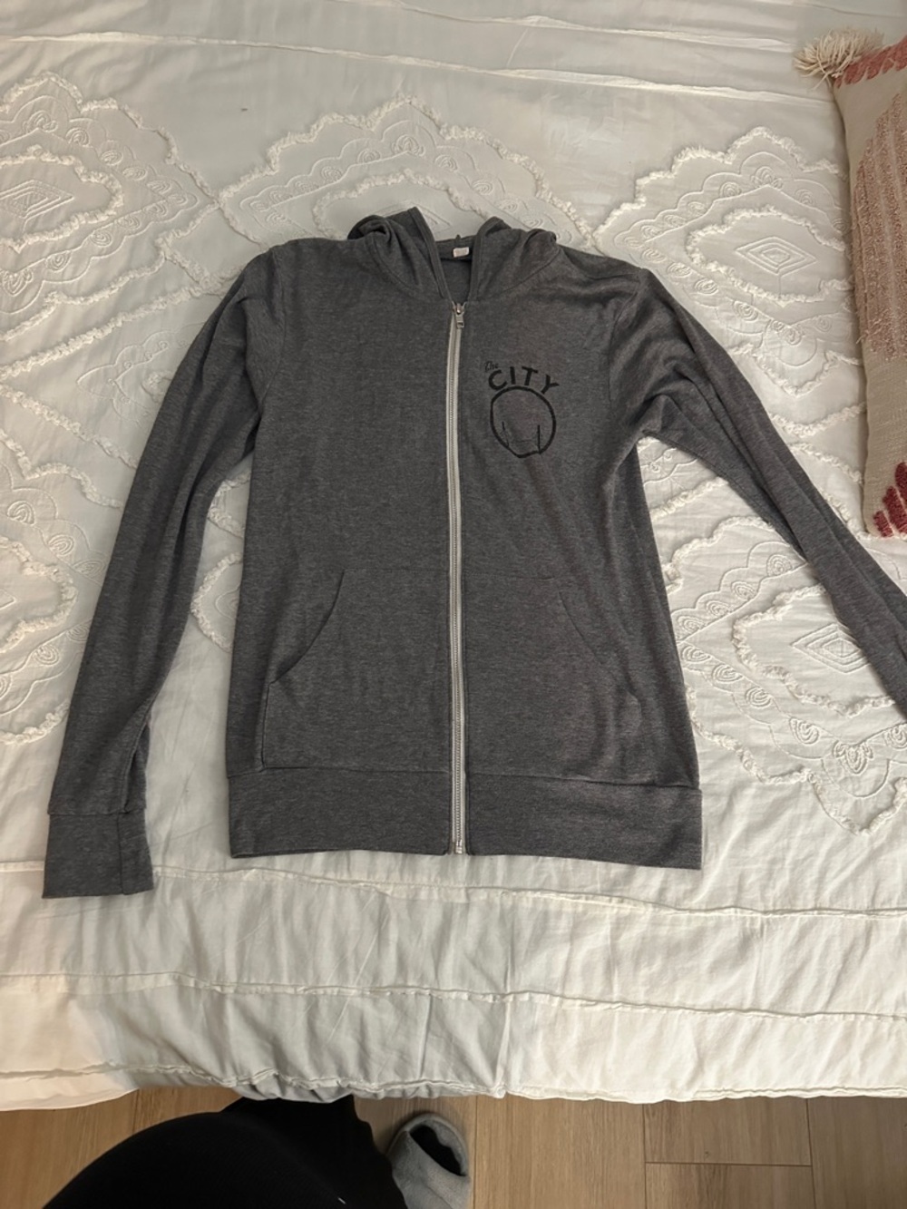 Graphic Women's Gray Zip Hoodie Jacket
